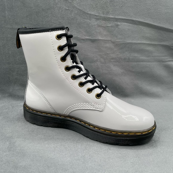 Dr. Martens Unisex‎ Zavala White Patent Leather Combat Boots Women’s US 7 - Picture 7 of 12
